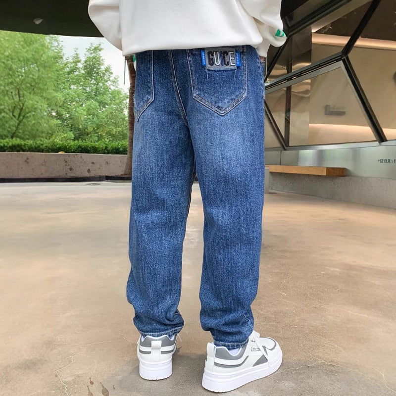 Boys' Spring Pants Children'S Jeans Boys' Straight Loose Long Pants - Image 4
