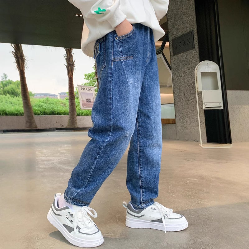 Boys' Spring Pants Children'S Jeans Boys' Straight Loose Long Pants - Image 3