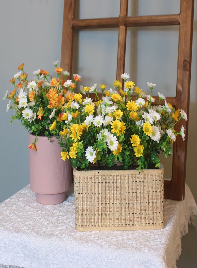 alyptus Fake Flowers Yellow Flowers for Spring Summer Decor - 8 Bundles Outdoor Christmas Flowers UV Resistant Artificial Flower for Home Garden Window Decor - Image 5
