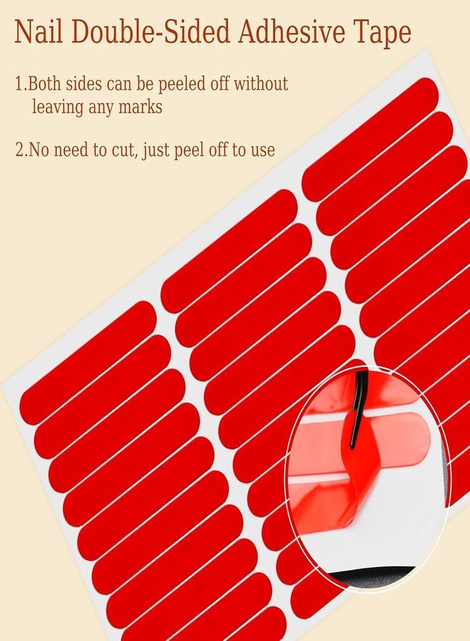 NAILWIND 3 Sheets 90 Pcs Double Sided Tape for Nails Display Double Sided Tape for Press on Nails Adhesive Clear Mounting Tape for Nail Packaging Supplies - Image 2