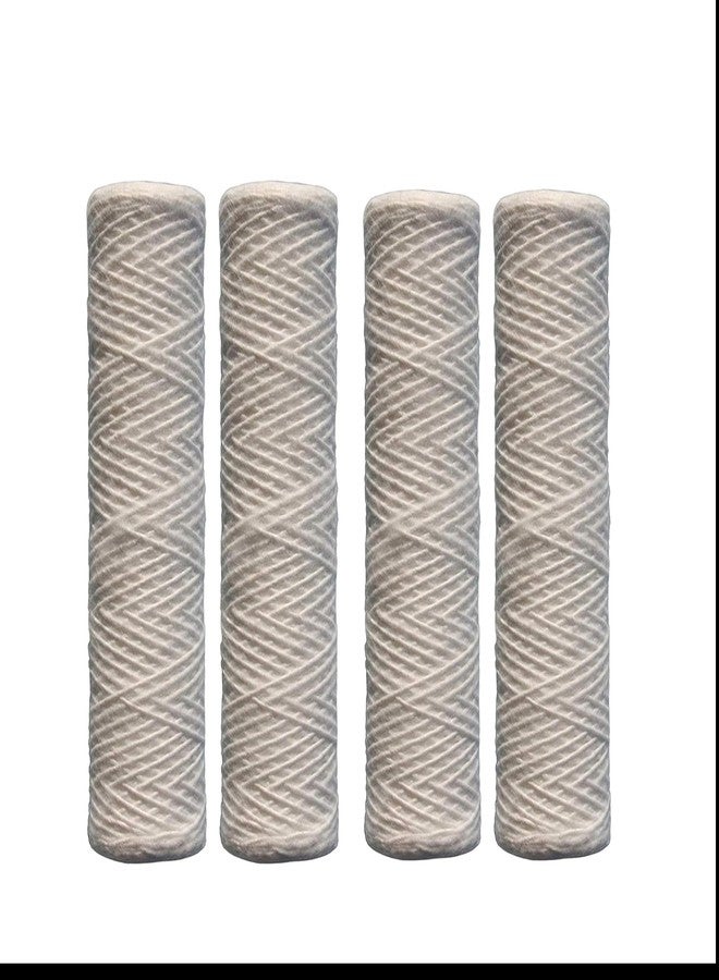 CFS - Universal Whole House String Wound Sediment Water Filter Cartridges Compatible with Smart Pack, GE FXWSC Models - Replacement Filter Cartridge - 5 Micron - 10" x 2.5" (4 Pack) - Image 2
