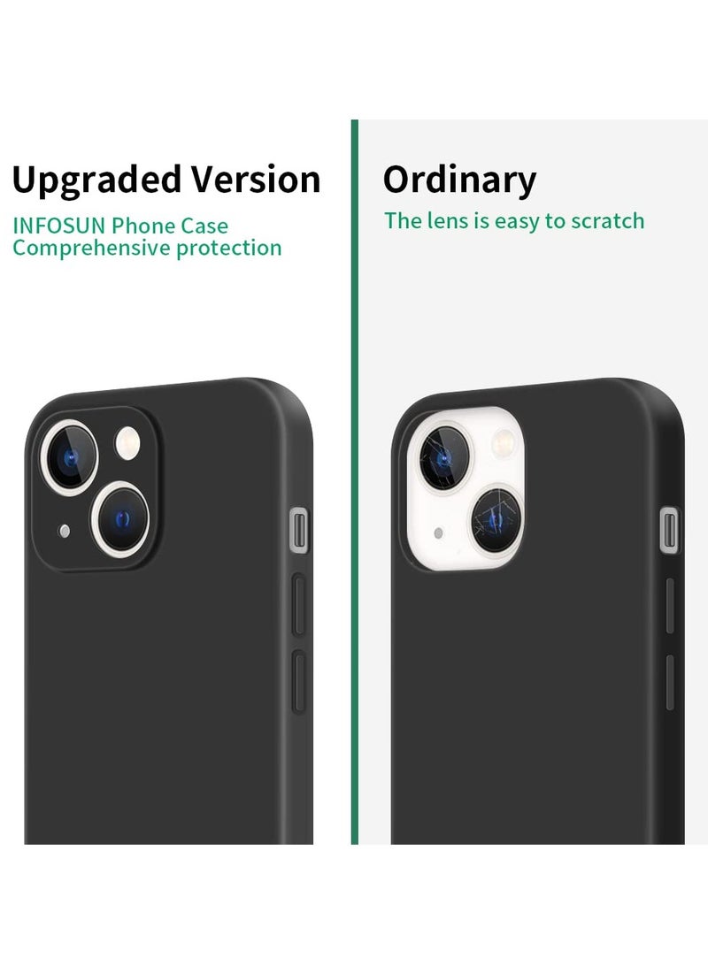 INFOSUN Compatible with apple iPhone 13 Mini Full Coverage for Protective Case, Ultra Slim Soft Silicone Gel TPU Cover, Matte Surface Ultra-Thin Case, for iPhone 13 Mini (Black) - Image 3