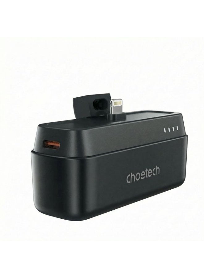 Choetech B741 Mini Power Bank 5000mAh – 20W PD Fast Charging with Lightning Port – Black black