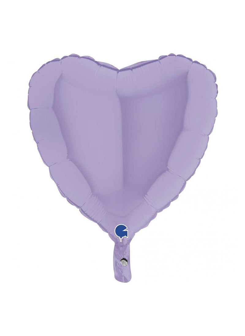 بالون من رقائق معدنية على شكل قلب، لون باستيل مطفي، أرجواني، 46 سم
