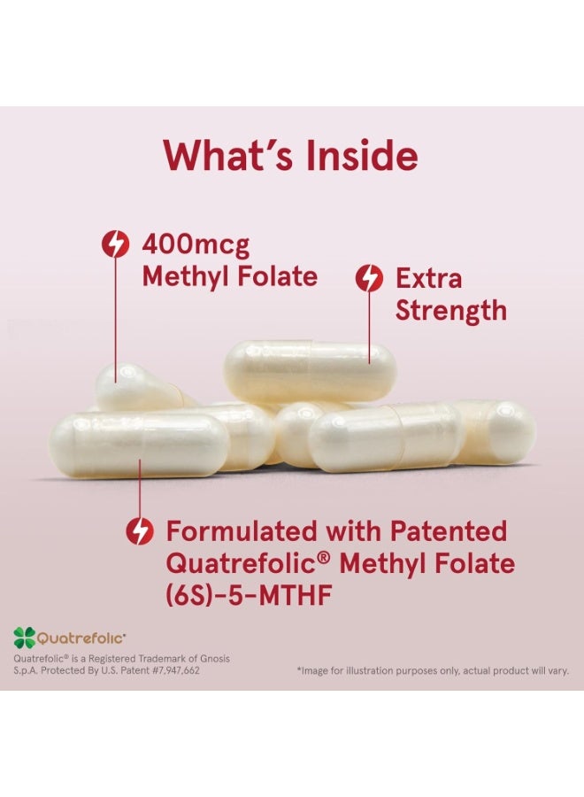 jarrow formulas Vegan Methyl Folate Extra Strength 400 mcg, 60 Veggie Capsules - Image 2