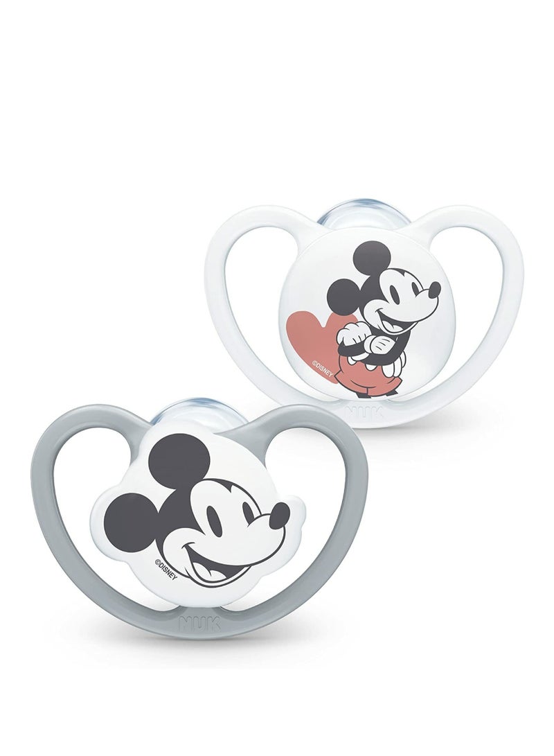 نوك لهاية سيليكون لتقويم الأسنان من نوك سبيس ديزني ميكي ماوس، عبوة من قطعتين - Image 2