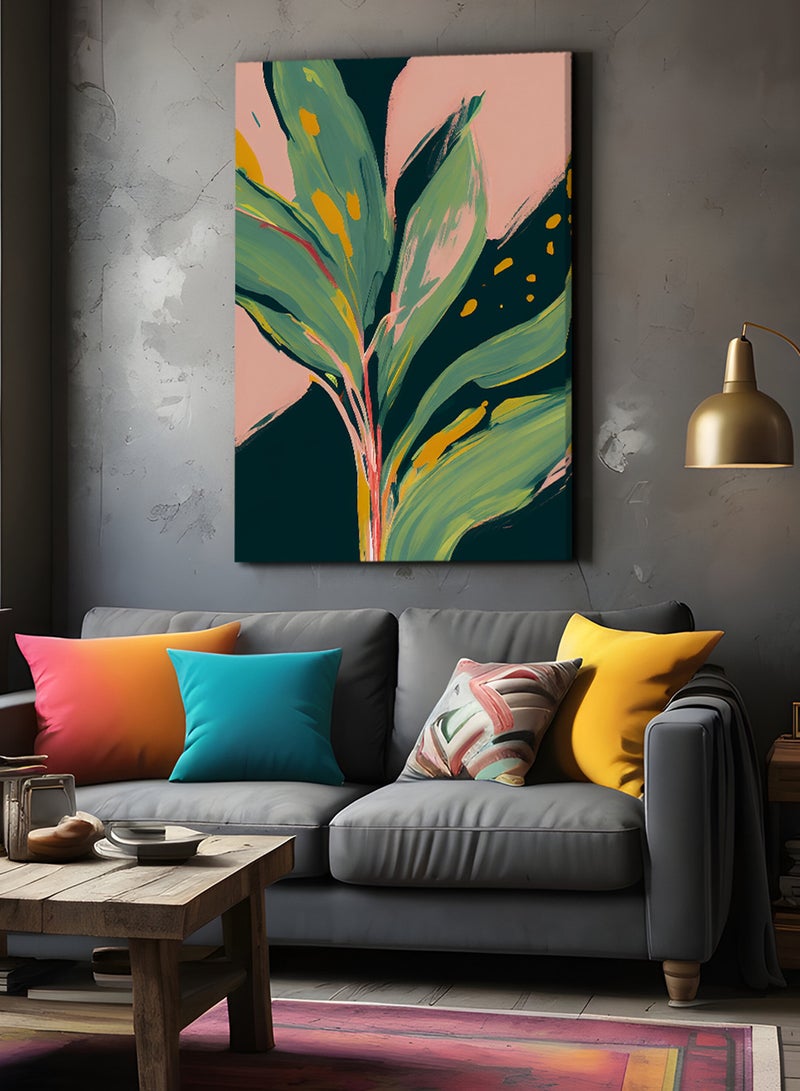 لوحة كانفاس على إطار خشبي بتصميم نبات - Image 2