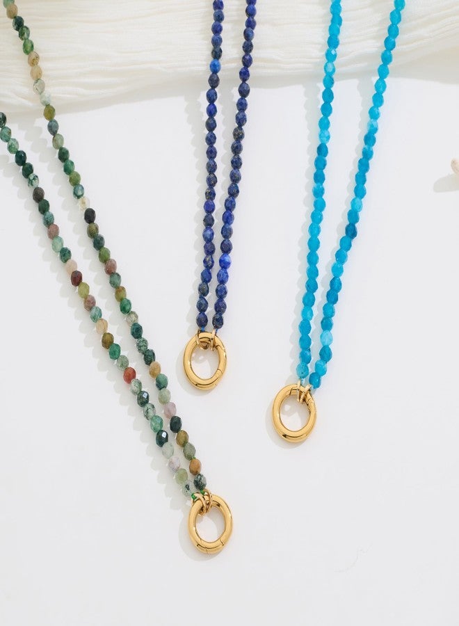 FAMARINE Colorful Stone Choker Necklace for Women Trendy Dainty Beaded Necklace Beach Waterproof Jewelry Natural Stone Gifts, Brass, No Gemstone - Image 5
