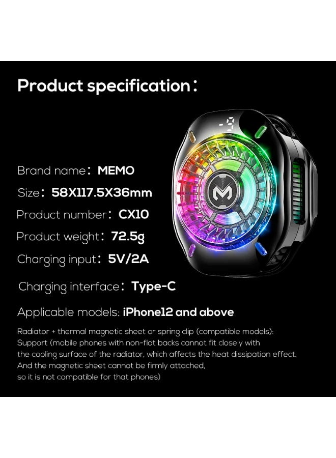 Memo Memo CX10 RGB Gaming Phone Cooler - Image 4