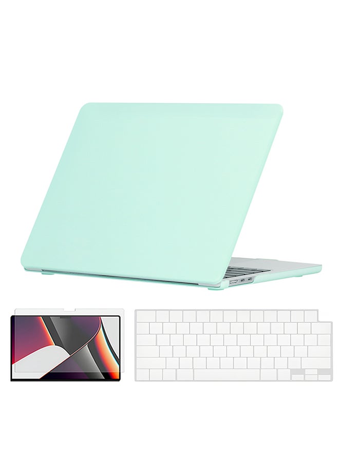 O Ozone Slim Candy Case Compatible with MacBook Air 13 inch (A2681) M2 2022, (A3113) M3 2024 Case with Keyboard Cover & Screen Protector, Cream Green - Image 1