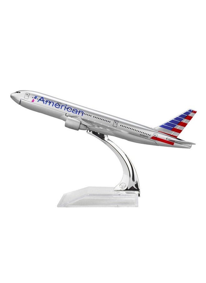 Sage Square Sage Square Highly Detailed Souvenir Model Collection 1:300 American Airlines Boeing 777-223 (Er) Scale Metal Model Aircraft,White  - Image 1