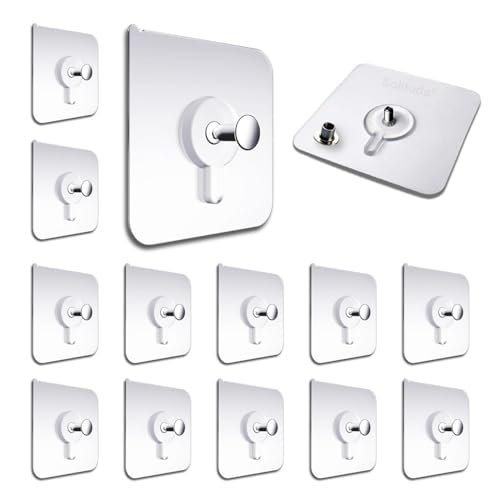 Solitude 20 Pcs Self Adhesive Wall Picture Photo Frame Clock Hangers Without Nails Wall Hooks Heavy Duty Strong Nail Free wall Hook for Hanging Wall Clock/Kitchen Accessories Items - Image 1