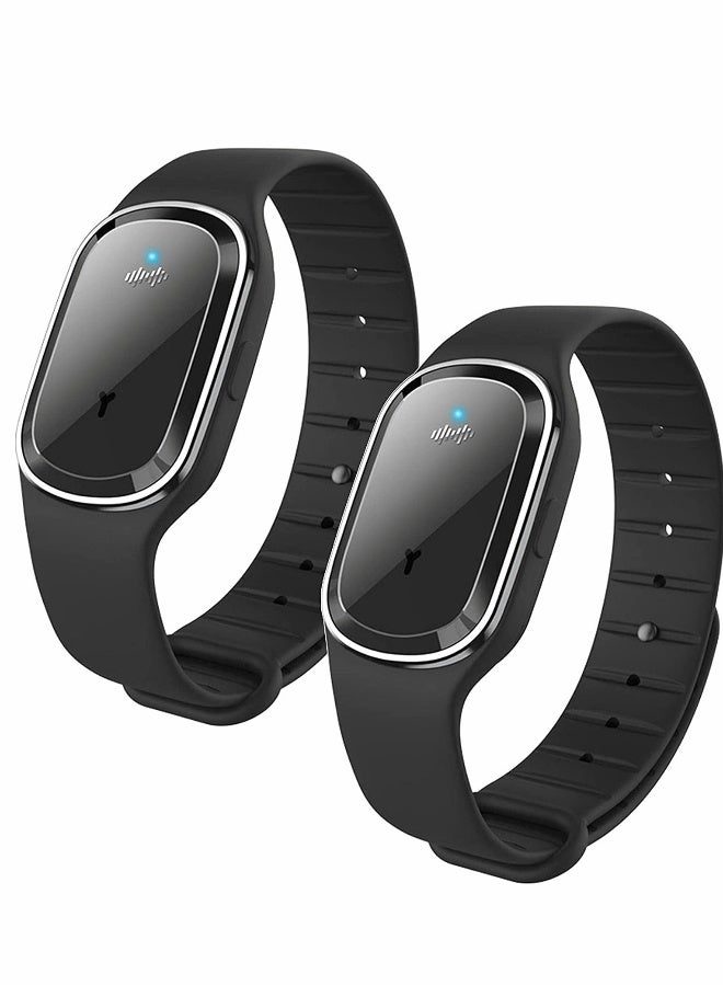 Ultrasonic Mosquito Repellent Watch USB Charging Waterproof Portable Smart Bracelet for Indoor and Outdoor Use M1 Black - Image 1