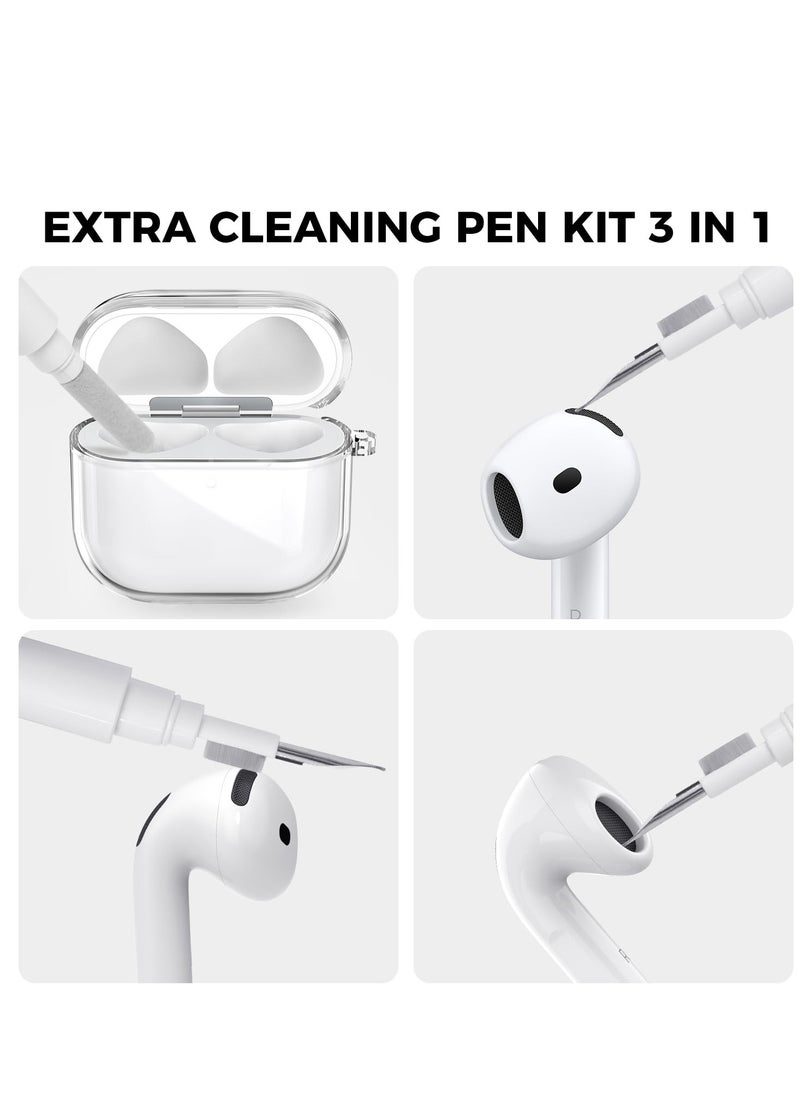SZOXST - for AirPods 4 Case Cover 2024 Soft TPU Clear Transparent Case for AirPods 4th Generation Case for Women Men, AirPod 4 case with Cleaner Kit and Keychain - Image 1