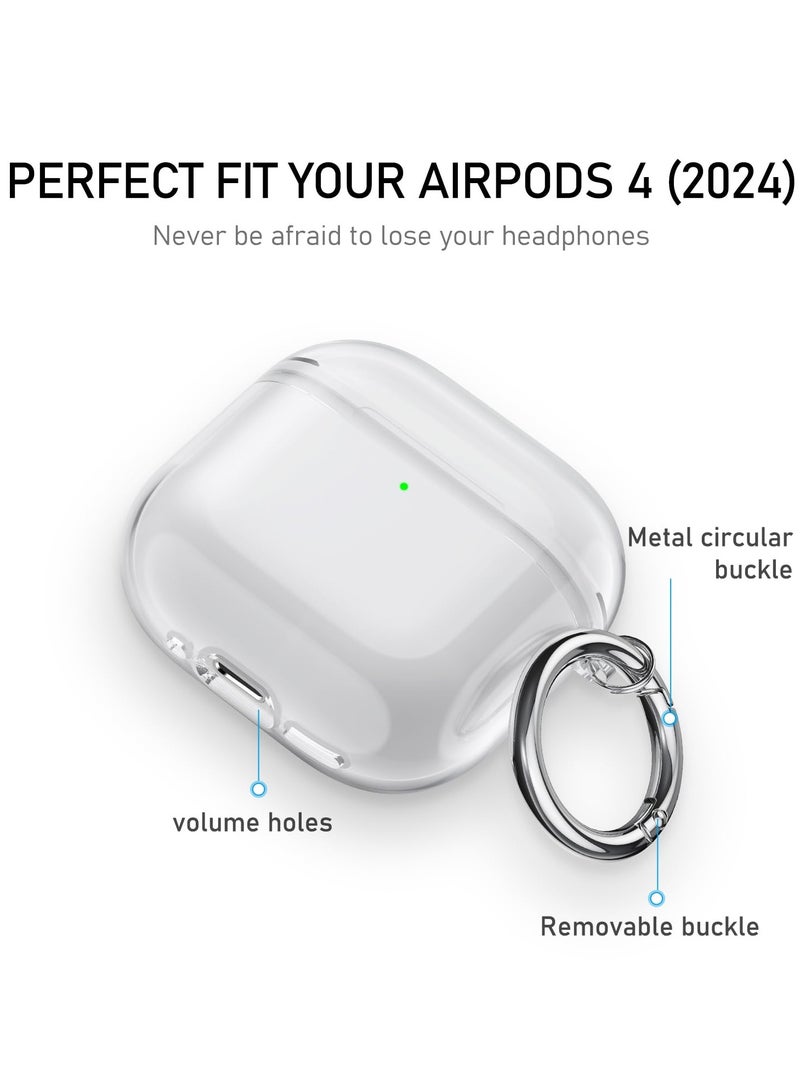 SZOXST for AirPods 4 Case Cover 2024 Soft TPU Clear Transparent Case for AirPods 4th Generation Case for Women Men, AirPod 4 case with Cleaner Kit and Keychain - Image 2