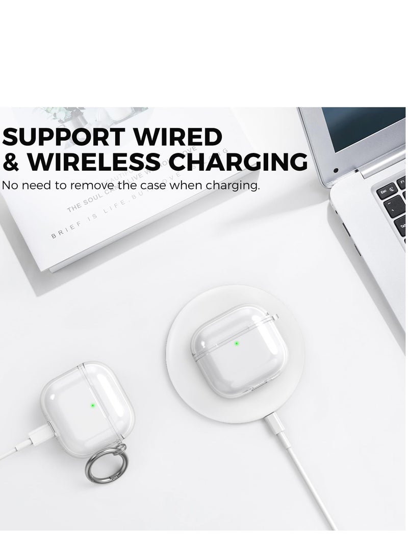 SZOXST for AirPods 4 Case Cover 2024 Soft TPU Clear Transparent Case for AirPods 4th Generation Case for Women Men, AirPod 4 case with Cleaner Kit and Keychain - Image 3