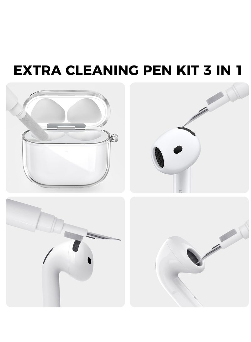 SZOXST for AirPods 4 Case Cover 2024 Soft TPU Clear Transparent Case for AirPods 4th Generation Case for Women Men, AirPod 4 case with Cleaner Kit and Keychain - Image 4