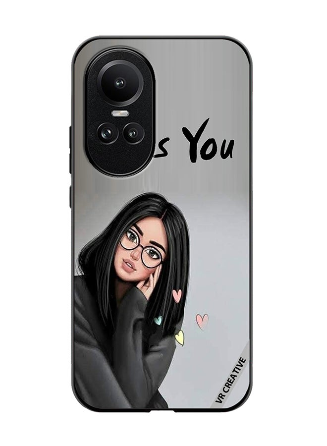 Protective Case Cover For Oppo Reno 10 Girl Miss You Design Multicolour