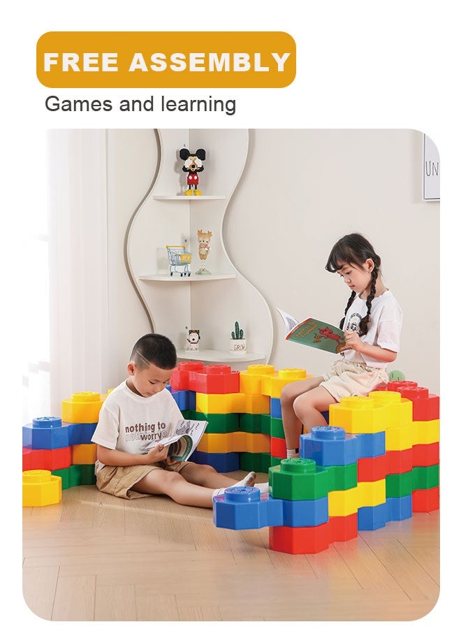 JSAITOYS 75pcs Large Plastic Block Toy DIY Ball Pit Super Size Construction Building Blocks for Children - Image 3