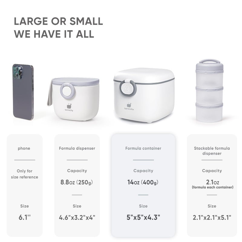 Termichy Milk-Powder Formula Dispenser Container: 14OZ Baby Formula Storage Container for Travel - Portable Formula Holder 400g - Image 5