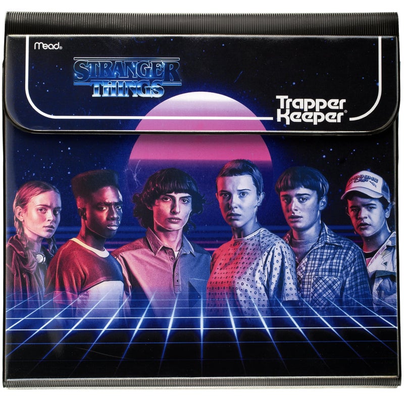 Mead Trapper Keeper Binder, Stranger Things, 1 Inch Binder with Folders and Pockets, Holds 8-1/2" x 11" Paper, Neon (261138G-25) - Image 1