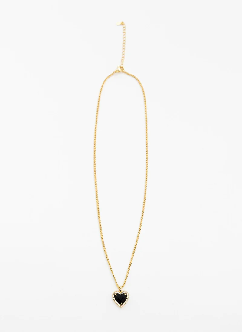 ليتشي سلسلة ذهبية مع قلادة على شكل قلب