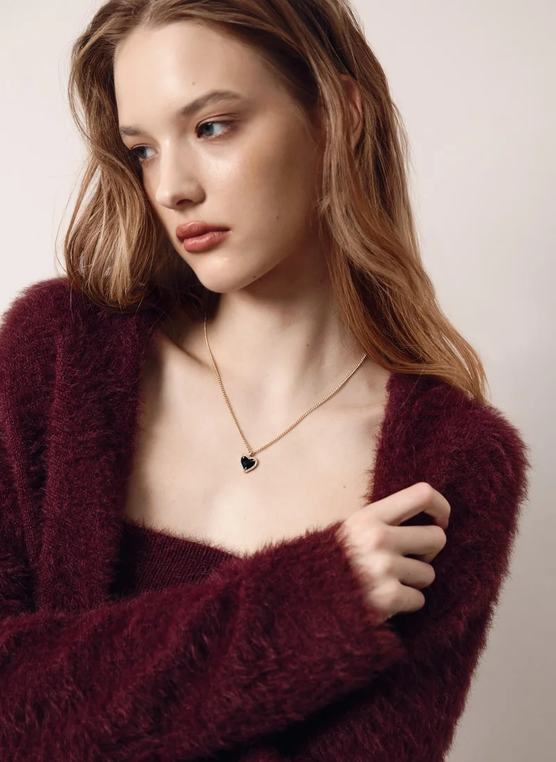 ليتشي سلسلة ذهبية مع قلادة على شكل قلب