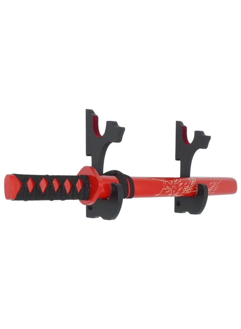 Generic 2 PCS Sword Hook Wall Mount Samurai Sword Hanger,for Wall Adjustable Wooden Sword Rack,Decorative Katana Holder Martial Arts Toy Stands Display with Screw Accessories for Saber Tanto Rapier Cosplay - Image 2