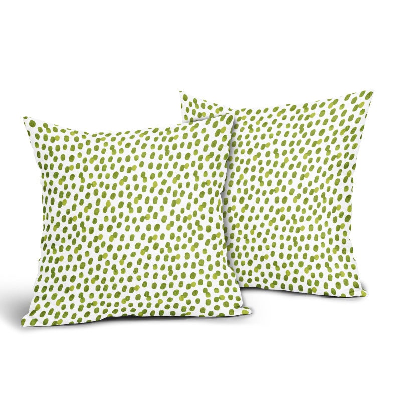 Anyako Boho Sage Green and White Pillowcase Set of 2 Green Boho Throw Pillows Square 18x18 Inch Bohemian Polka Dot Spring Pillow Cushion Covers Farmhouse Decor for Home Living Room Bed Couch Sofa Outdoor - Image 2