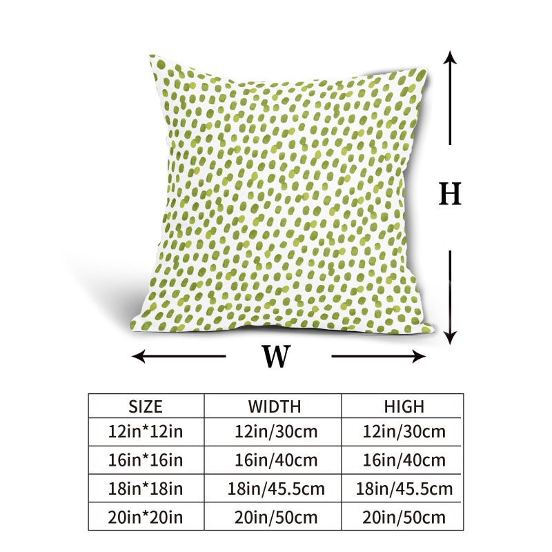 Anyako Boho Sage Green and White Pillowcase Set of 2 Green Boho Throw Pillows Square 18x18 Inch Bohemian Polka Dot Spring Pillow Cushion Covers Farmhouse Decor for Home Living Room Bed Couch Sofa Outdoor - Image 4