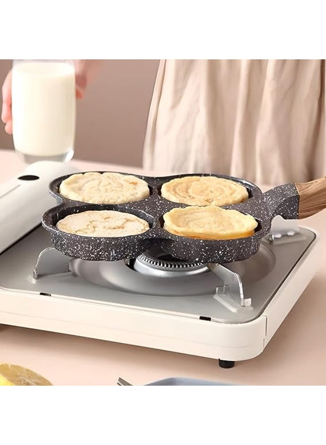 Multi-cooker pancake and egg frying pan – 4 non-stick holes with a comfortable handle – ideal for breakfast, eggs, burgers, and crepes - Image 1