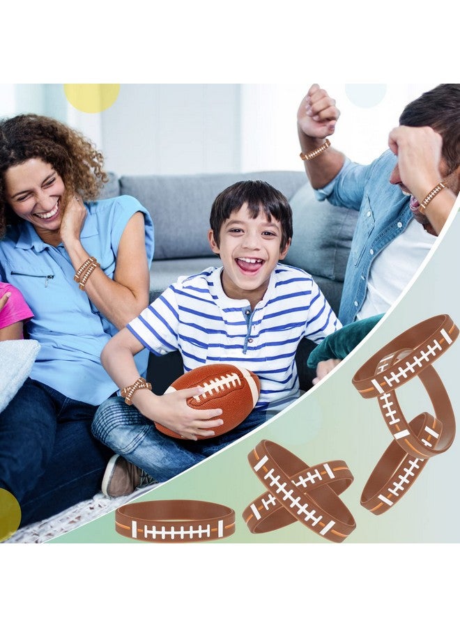 Civaner 10 Pcs Football Wristband Football Silicone Bracelets Sports Rubber Bracelets Football Themed Party Supplies For Football Themed Birthday Party Favors Gifts - Image 3