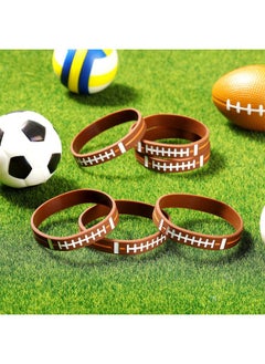 Civaner 10 Pcs Football Wristband Football Silicone Bracelets Sports Rubber Bracelets Football Themed Party Supplies For Football Themed Birthday Party Favors Gifts  - Image 4