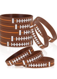 Civaner 10 Pcs Football Wristband Football Silicone Bracelets Sports Rubber Bracelets Football Themed Party Supplies For Football Themed Birthday Party Favors Gifts  - Image 2