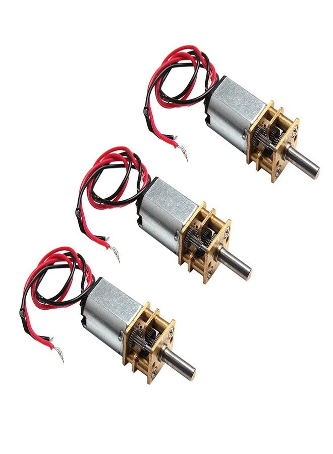 Acxico 3Pcs Mini Micro N20 Gear Motor DC 3V-6V Slow Speed Full Metal Gearbox DIY Robot Car - Image 1