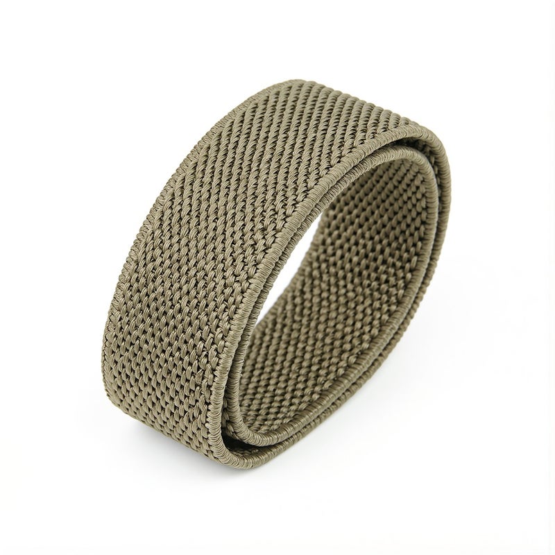 Elastic Nylon Belt Loop Keeper Black Webbing Belt End Holder - Image 1