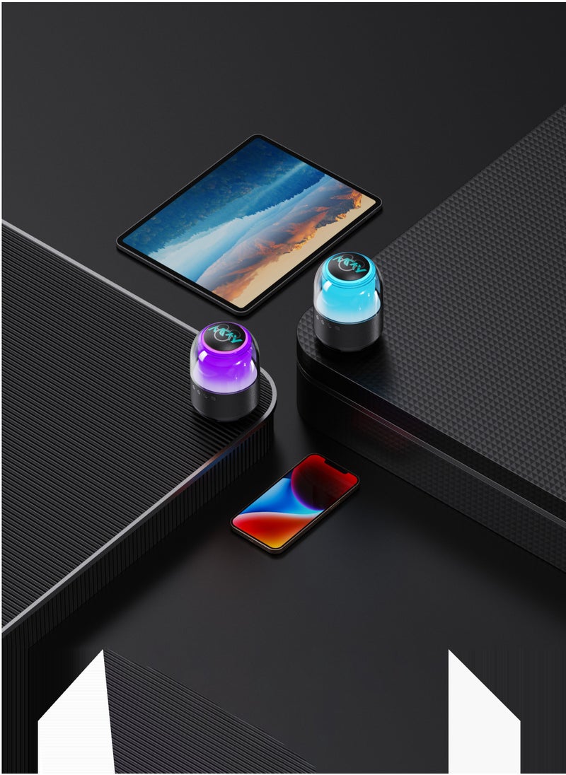 ديزني - مكبر صوت ديزني QS-S1 ميكي سمارت بلوتوث HIFI صوت محيطي ملون LED ضوء مكبر صوت صغير لاسلكي مثالي لموسيقى الجهير الثقيلة الناعمة مع ضوء عرض مذهل - Image 1