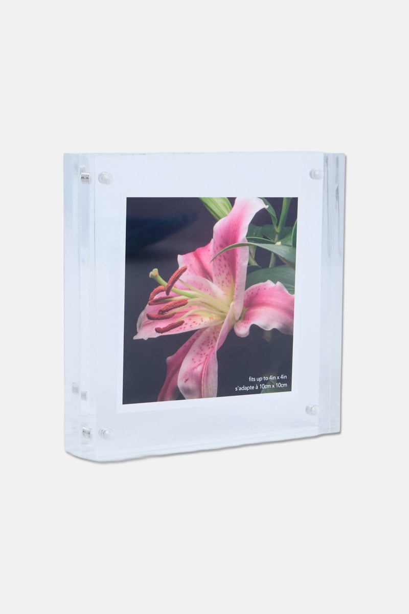 Isaac Jacobs Clear Acrylic Magnetic Block Picture Frame, Transparent - Image 2