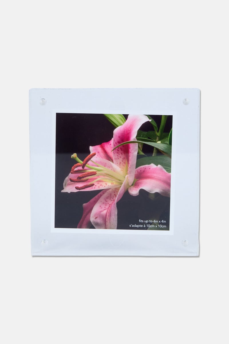 Isaac Jacobs Clear Acrylic Magnetic Block Picture Frame, Transparent - Image 1