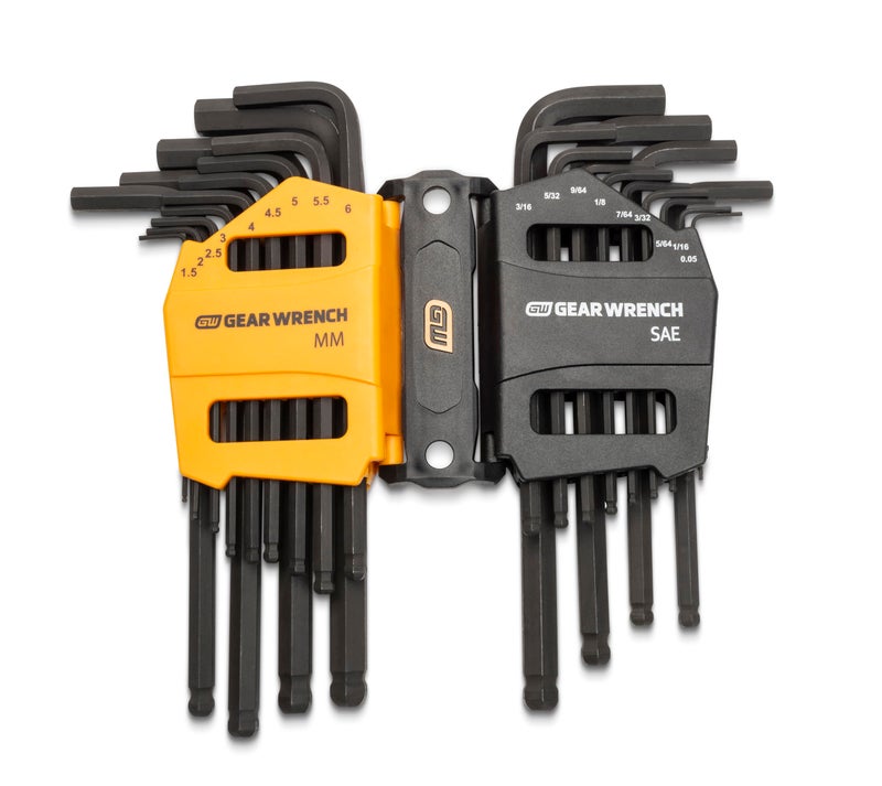 GEARWRENCH 26 Piece SAE/Metric Ball End Long Arm Hex Key Set - 83505 - Image 1