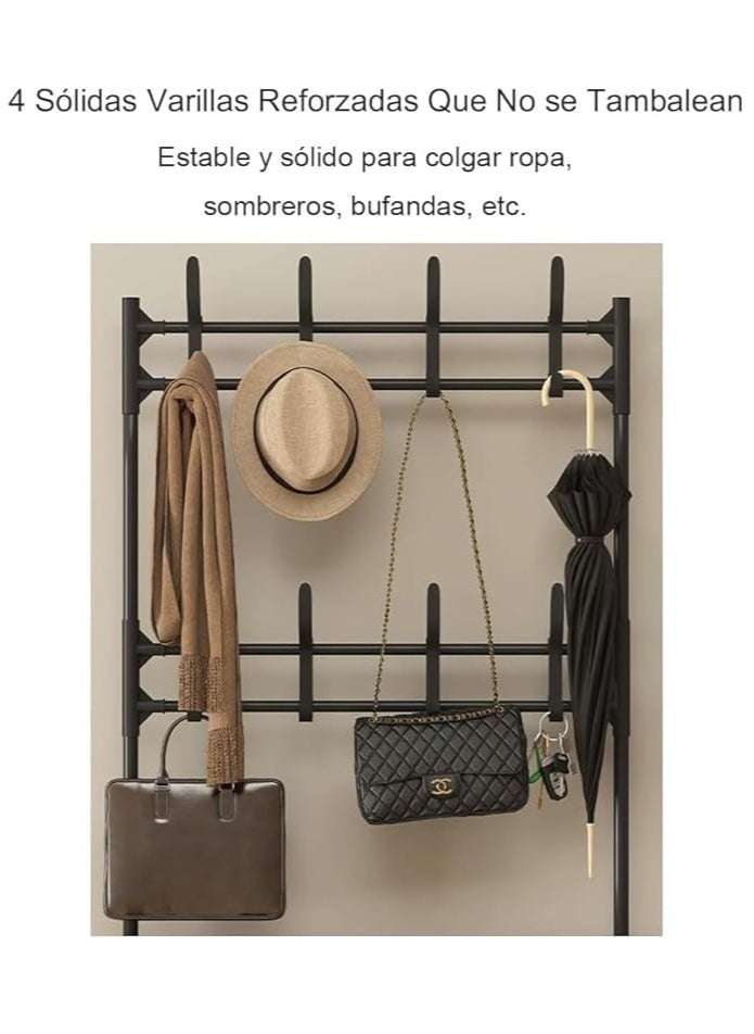 Multifunctional Metal Shoe Rack, 4 Tier Storage Rack and 8 Hooks for Easy Installation and Save Space for Estrada Living Room Bedroom size (60 * 28 * 150) (multicolor) - pzsku/Z020472EBC526D20AFF71Z/45/_/1734986207/05f7031b-3d2d-48cb-a0ae-28de3dda8887