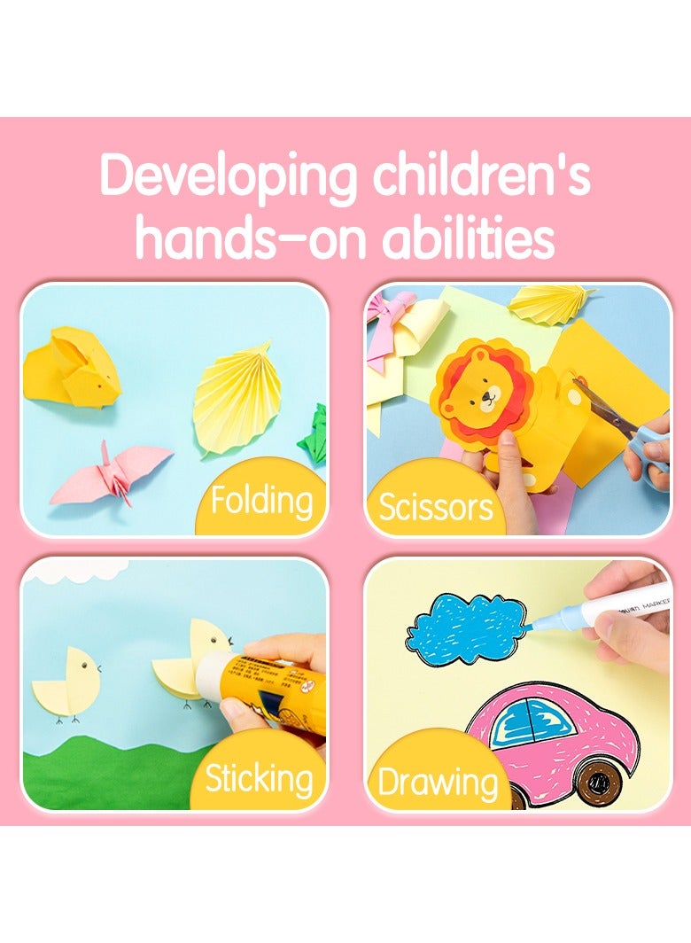 Deli ورق أوريغامي A4 من دلي EY017 - 10 ألوان 100 ورقة (مختلطة) - مثالي للطي، القص، اللصق، والرسم - Image 3