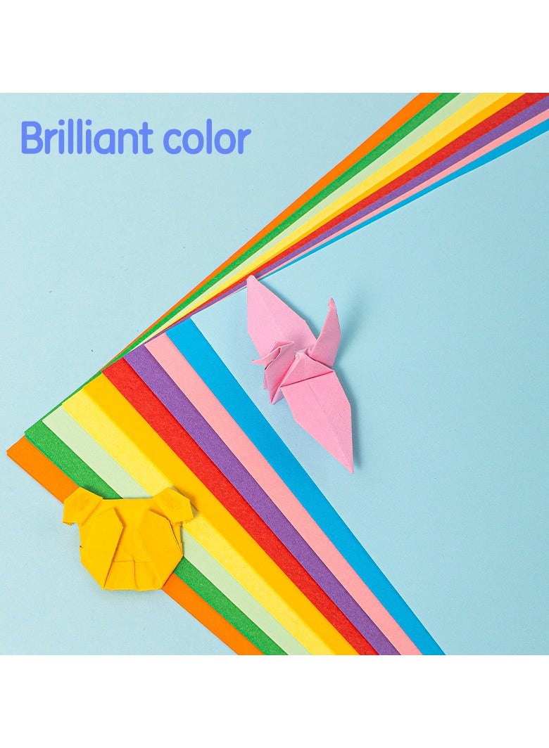 Deli ورق أوريغامي A4 من دلي EY017 - 10 ألوان 100 ورقة (مختلطة) - مثالي للطي، القص، اللصق، والرسم - Image 2