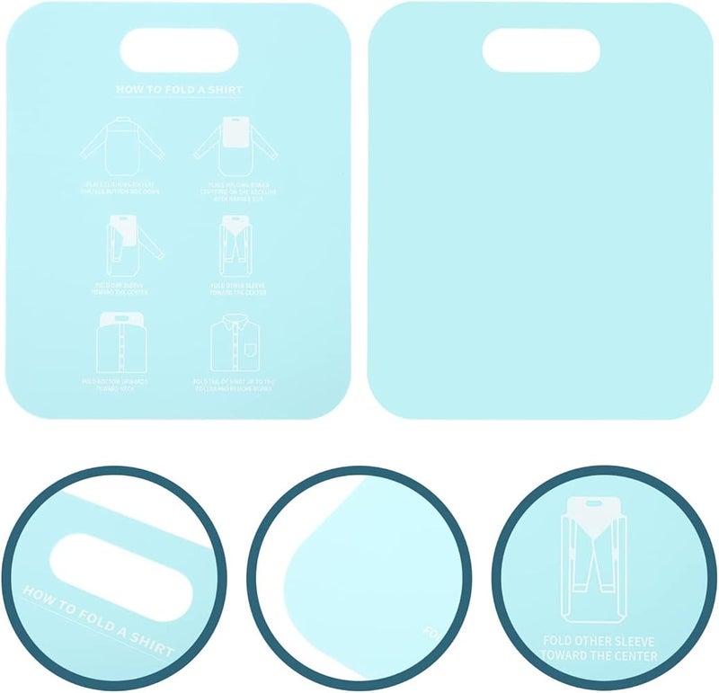 Excefore 2Pcs Laundry Folding Boards - T Shirts Clothes Folder - Closet Storage Drawer Organizer, Shirt Folding Board For Laundry, Folding Help, For Laundry Folds T-Shirts, Polos And Dress Shirts (Sky-blue) - Image 2