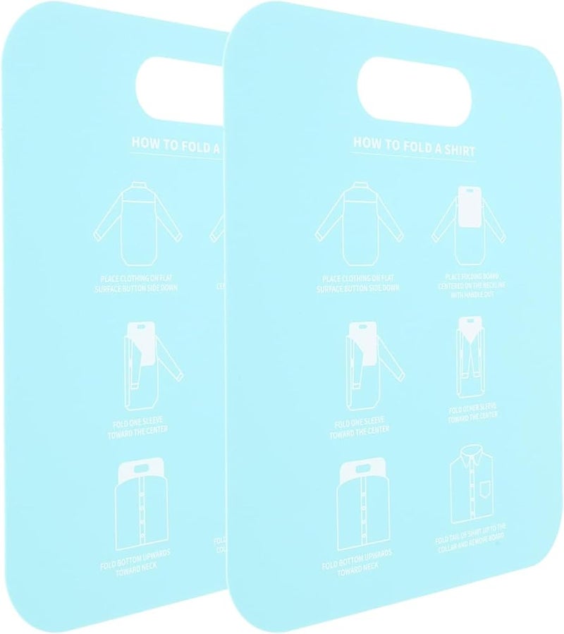 Excefore 2Pcs Laundry Folding Boards - T Shirts Clothes Folder - Closet Storage Drawer Organizer, Shirt Folding Board For Laundry, Folding Help, For Laundry Folds T-Shirts, Polos And Dress Shirts (Sky-blue) - Image 1
