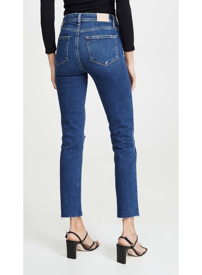 PAIGE Women's Hoxton High Rise Slim Fit Jean, Slopes Destructed, 24 - Image 3