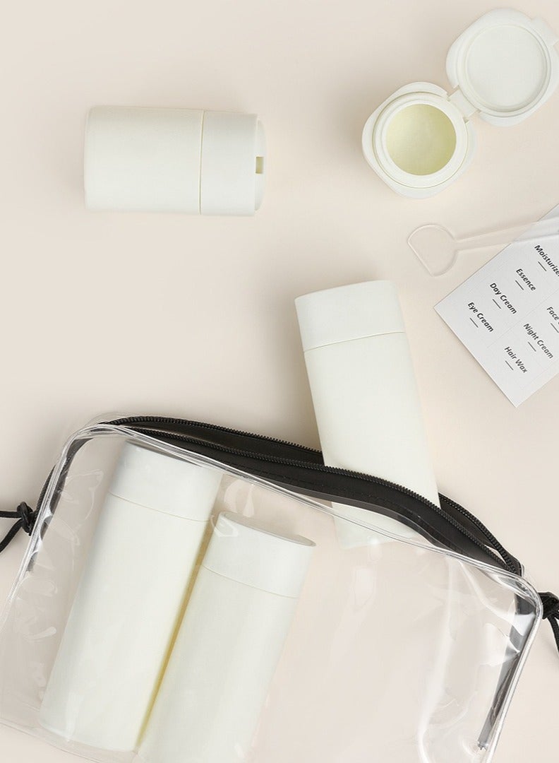 5 White Tube Travel Containers,can be used for travel organizers,Plastic Silicone Travel Bottle Set,Travel Size Dispenser Refillable Containers,Suitable for Travel Cosmetic Toiletries Dispensing Containers - Image 2