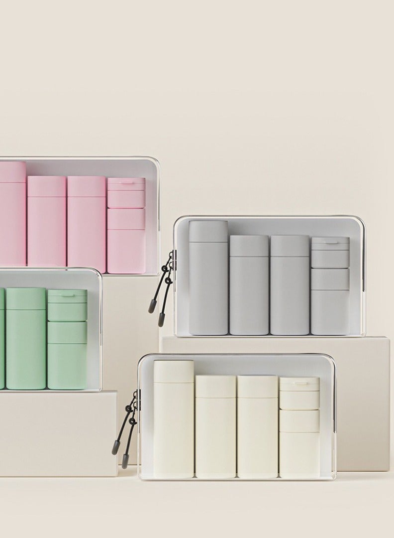 5 White Tube Travel Containers,can be used for travel organizers,Plastic Silicone Travel Bottle Set,Travel Size Dispenser Refillable Containers,Suitable for Travel Cosmetic Toiletries Dispensing Containers - Image 4