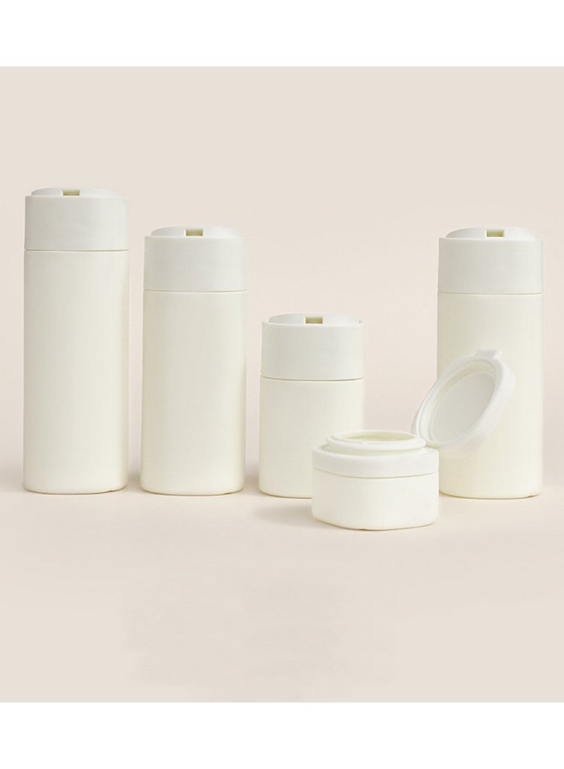 5 White Tube Travel Containers,can be used for travel organizers,Plastic Silicone Travel Bottle Set,Travel Size Dispenser Refillable Containers,Suitable for Travel Cosmetic Toiletries Dispensing Containers - Image 3