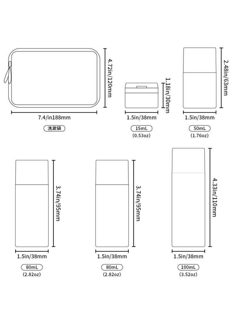 5 White Tube Travel Containers,can be used for travel organizers,Plastic Silicone Travel Bottle Set,Travel Size Dispenser Refillable Containers,Suitable for Travel Cosmetic Toiletries Dispensing Containers - Image 5